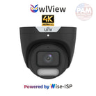 UNIVIEW IPC3628SR-ADF28KM-WP-BK: 8MP 4k ColorHunter w/ Wise-ISP Fixed Turret Camera (BLACK)