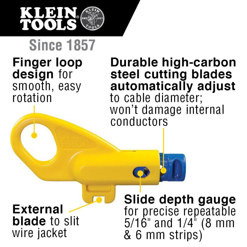 KLEIN  VDV110-261- Twisted Pair Radial Stripper/Coaxial Combination Radial Stripper